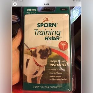 New SPORN ORIGINAL TRAINING HALTER Medium Black-Non-Pull No-Choke collar Dog Pet